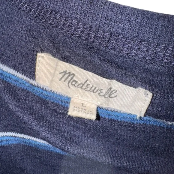 Madewell Blue and White Striped High Neck Tank Top - Picture 4 of 4